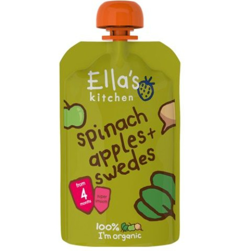 Ellas Kitchen Organic Baby Puree with Spinach Apple and Turnip 4.23 oz (120 g)