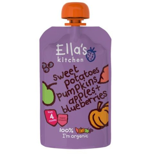 Ellas Kitchen Organic Baby Puree with Sweet Potato Pumpkin Apples and Blueberries 4.23 oz (120 g)