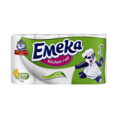 Emeka White Sparkling White 3-ply Kitchen Roll 4 pcs