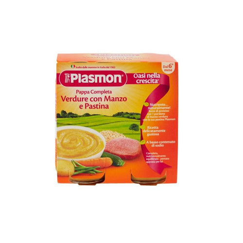 Plasmon Ready-made Menu of Vegetables with Beef and Pasta for Children 6+ Months 4.83 lb (2190 g) - 1148