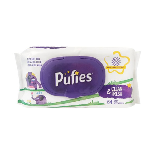 Pufies Fresh Aloe Vera Baby Wipes with Aloe Vera 64 pcs
