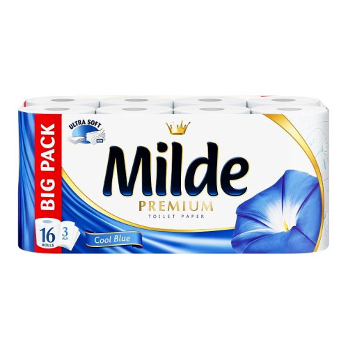 Milde Premium Cool Blue Scented 3-ply Toilet Paper 16 Rolls