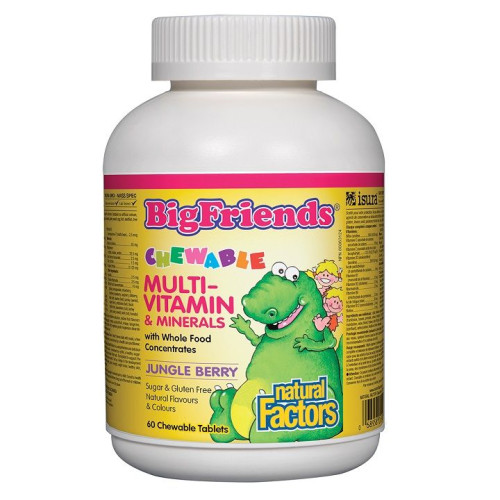 Natural Factors Big Friends Multivitamin for Healthy Children's Bodies 60 Chewable Tablets