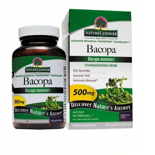 Nature's Answer Bacopa (Brahmi) for Memory and Concentration 500 mg 90 Capsules