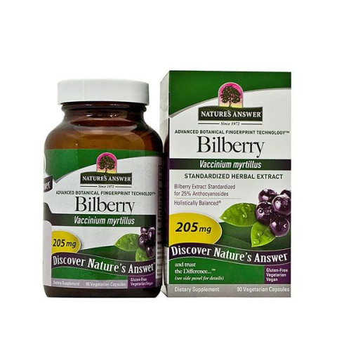 Nature's Answer Bilberry for Good Vision 205 mg 90 Tablets