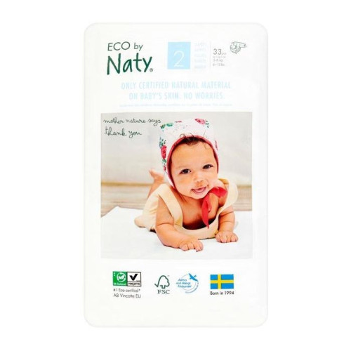Naty Nature Babycare 2 Eco Disposable Diapers for Children 6.6-13.2 lb (3-6 kg) 33 pcs