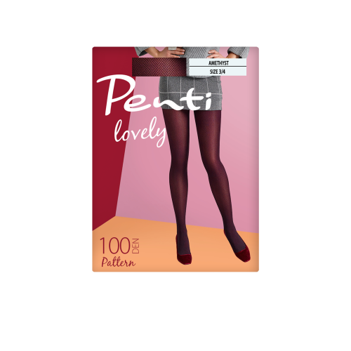 Penti Lovely Pattern 100 Den Women's Elastic Tights Color Khaki Size S/M