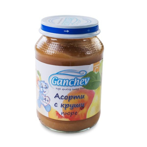 Ganchev Assorted Puree with Pears for Babies and Children 4+ Months 6.7 oz (190 g)