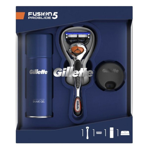 Gillette Fusion 5 Proglide Promo Set Razor Shaving Gel and Stand