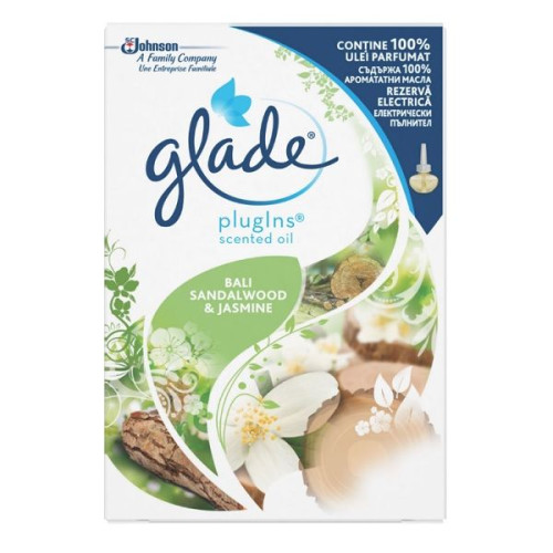 Glade Bali Sandalwood and Jasmine Refill for Electric Air Freshener with Sandalwood and Jasmine Scent 0.68 fl oz (20 ml)