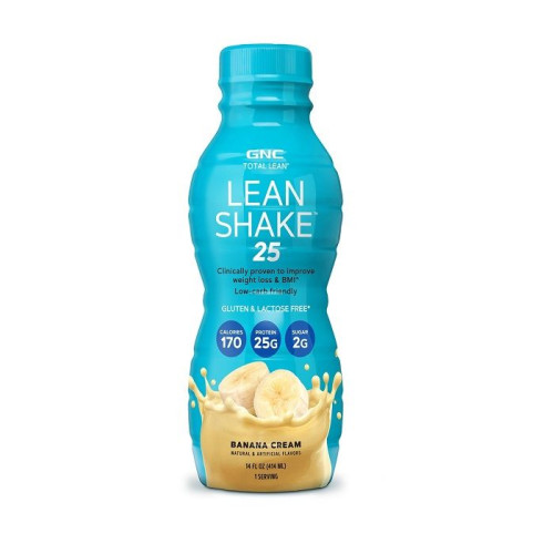 GNC Total Lean Liquid Protein Shake with Banana Cream Flavor 14 fl oz (414 ml)