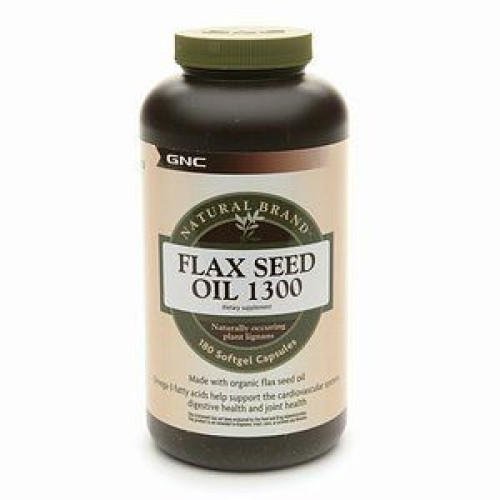 GNC Flax Oil 1300 mg Source of Omega Fatty Acids 180 Capsules