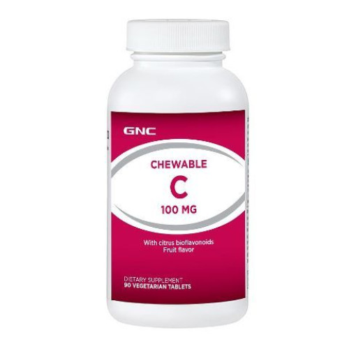 GNC Vitamin C 100 mg 90 Chewable Tablets with Fruit Flavor