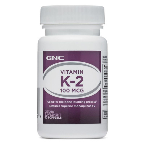 GNC Vitamin K-2 for Healthy Teeth and Bones 100 mcg 60 Capsules