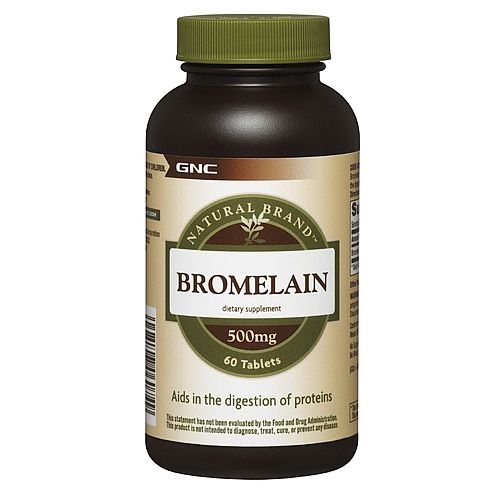 GNC Natural Brand Bromelain - Natural Enzyme Found in Pineapple Fruit 500 mg 60 Tablets