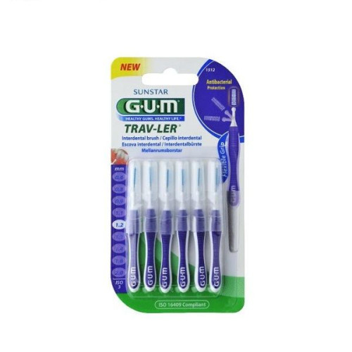 Gum Trav-Ler Interdental Toothbrushes for Gingivitis Prevention 0.05 in (1.2 mm) 6 pcs