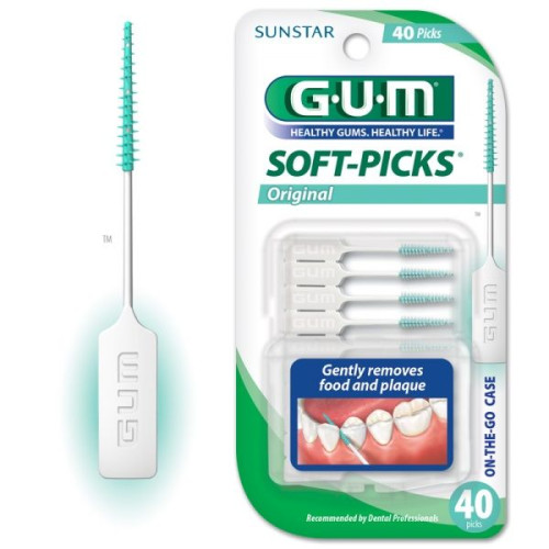 Gum Soft-Picks Interdental Brushes for Plaque and Gingivitis Prevention 40 pcs