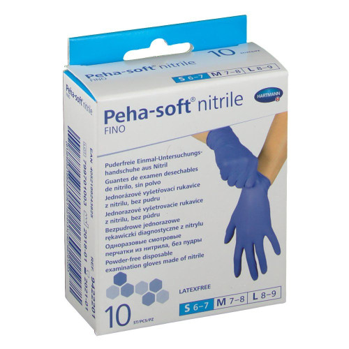 Hartmann Peha Soft Nitrile Fino Nitrile Disposable Gloves talc-free and latex-free Size S 10 pcs