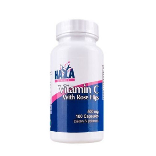 Haya Labs Vitamin C with Rosehip Extract 500 mg 100 Capsules