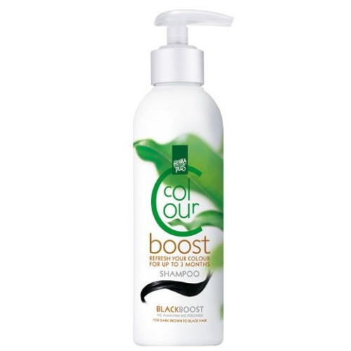Hennaplus Colour-Boost Shampoo-colourant for Dark Chestnut to Black Hair Color Black 6.76 fl oz (200 ml)