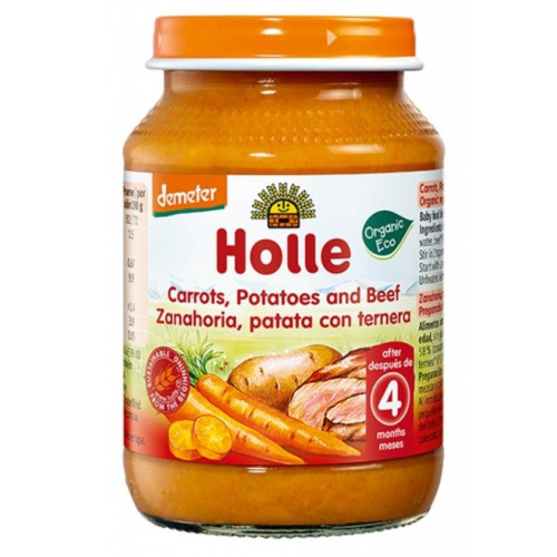 Holle Organic Carrot Potato and Beef Puree 4+ Months 6.7 oz (190 g)