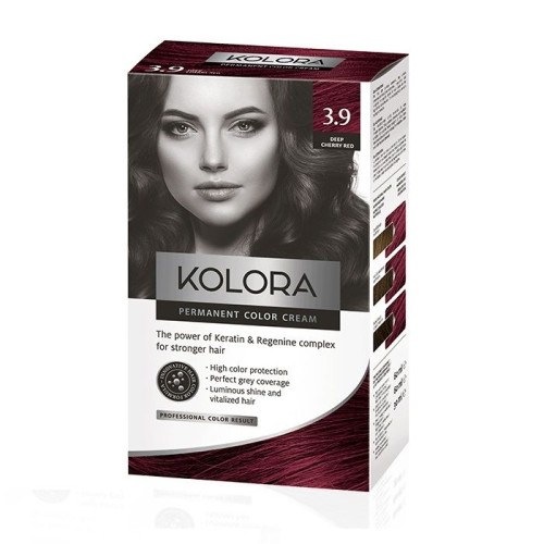 Kolora Long-Lasting Cream Hair Dye 3.9 Cherry Red