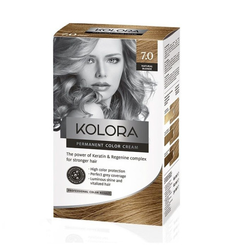 Kolora Long-Lasting Cream Hair Dye 7.0 Natural Blonde