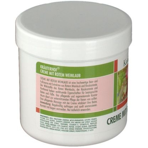 Krauterhof Massage Cream with Wild Horse Chestnut and Red Vine Leaves for Injuries and Pain in the Legs 8.45 fl oz (250 ml)