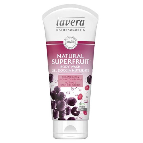 Lavera Natural Superfruit Nourishing Body Wash with Organic Acai and Goji Berries 6.76 fl oz (200 ml)