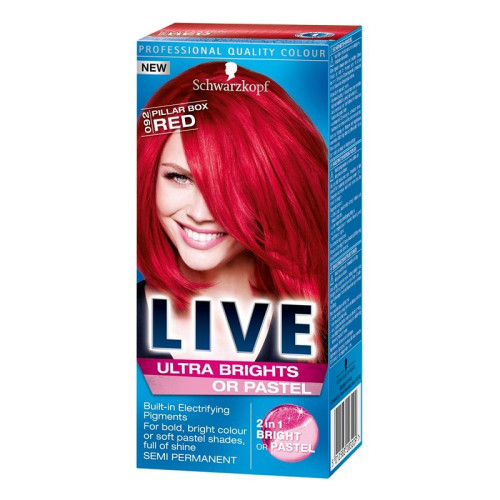 Live Ultra Brights or Pastel Hair Dye Lasting Up to 15 Washes Color 092 Pillar Box Red