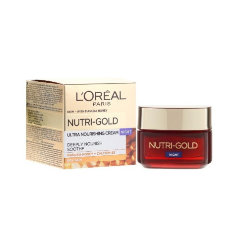 L'oreal Nutri Gold Nourishing Night Cream for Very Dry Skin 1.69 fl oz (50 ml)