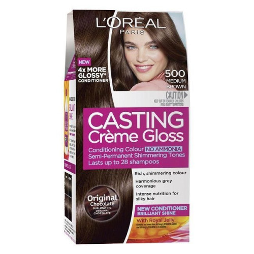 L'oreal Casting Creme Gloss Ammonia-Free Hair Dye Color 500 Medium Brown 4.06 fl oz (120 ml)