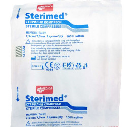 Medica Sterimed Sterile Gauze Compresses for Wounds 8 Folds 2.95"/2.95" (7.5/7.5 cm) 5 pcs
