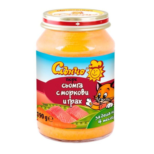 Slancho Puree with Salmon Carrots and Peas for Children 4+ Months 6.7 oz (190 g)
