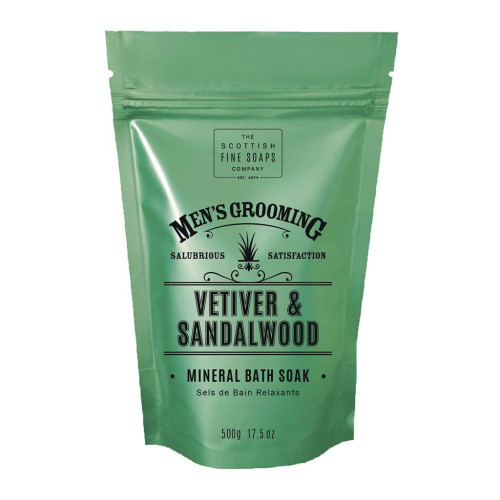 Scottish Fine Soaps Vetiver and Sandalwood Mineral Bath Salts Vetiver and Sandalwood 1.1 lb (500 g)