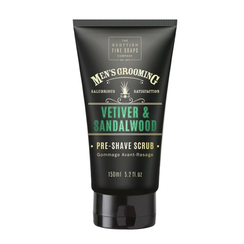 Scottish Fine Soaps Vetiver and Sandalwood Pre-Shave Scrub for Men 5.07 fl oz (150 ml)