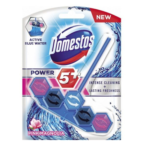 Domestos Power 5 Pink Magnolia Blue Power Toilet Block 1.87 oz (53 g)