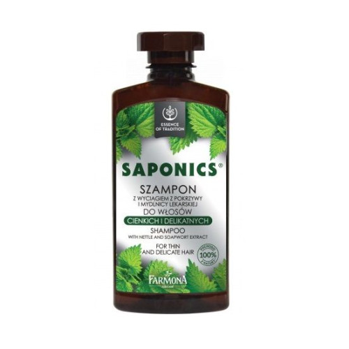 Saponics Natural Shampoo for Thin and Weak Hair with Nettle and Soapwort 11.16 fl oz (330 ml)