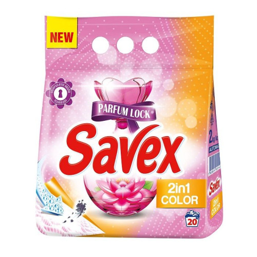Savex 2-in-1 Color Washing Powder for Colored Clothes 4.41 lb (2000 g)