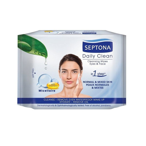 Septona Micellaire Moisturizing and Cleansing Face Wipes with Micellar Water 20 pcs