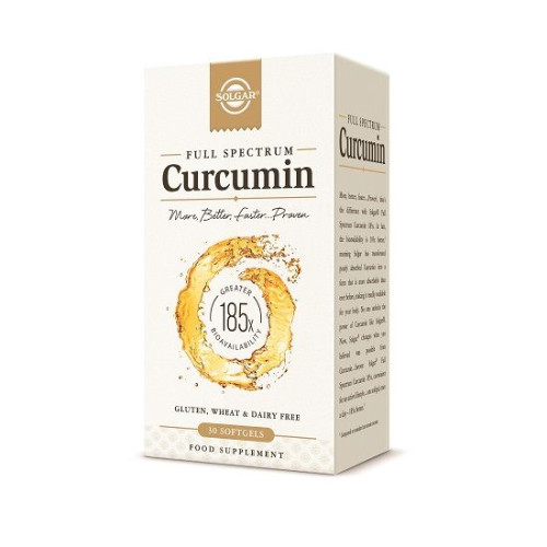 Solgar Curcumin Full Spectrum for Healthy Digestion and Stomach 30 Capsules