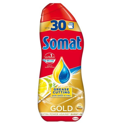 Somat Gold Grease Cutting Dishwasher Gel with Lemon and Lime 18.26 fl oz (540 ml)