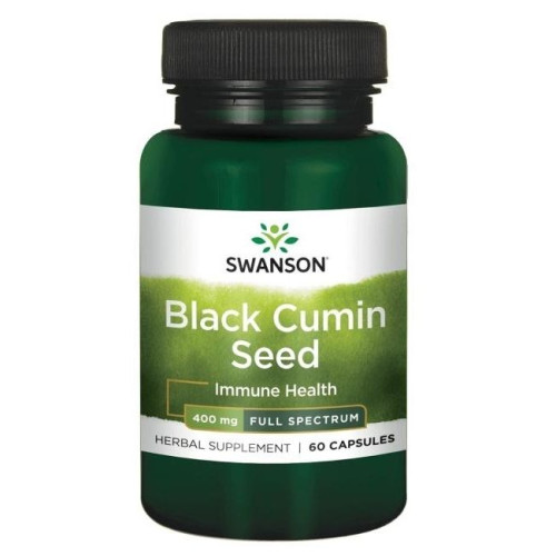 Swanson Black Cumin Seeds for Optimal Health and Vitality 400 mg 60 Capsules