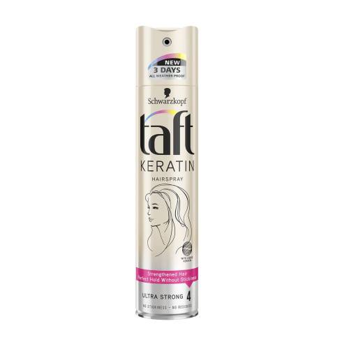Taft Keratin Hair Spray with Liquid Keratin for ultra-strong Hold 8.45 fl oz (250 ml)