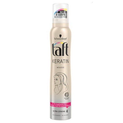 Taft Keratin Hair Mousse with Liquid Keratin for Ultra Strong Hold 6.76 fl oz (200 ml)