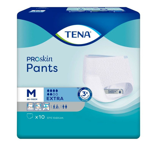 Tena Pants Proskin Extra Absorbent Disposable Underwear 6 Drops Size M 10 pcs