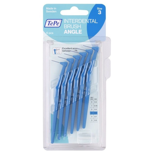 Tepe Interdental Brush Angle Interdental Brushes Size 0.02" (0.6 mm) 6 pcs
