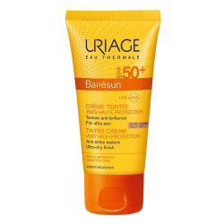Uriage Barrierderm Tinted Sunscreen Moisturizing Face Cream for Sensitive Skin SPF 50+ Golden Tint 1.69 fl oz (50 ml)