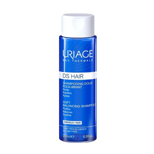 Uriage D.S. Hair Soft Balancing Soothing and Cleansing Shampoo for Soft Thick and Shiny Hair 6.76 fl oz (200 ml)