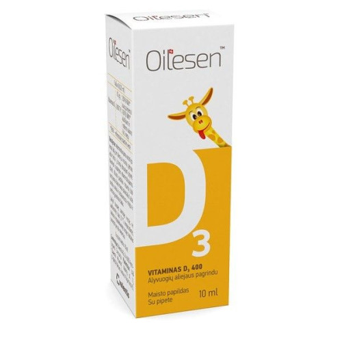 Valentis Oilesen Vitamin D3 400 i.u Drops for High Immunity and Healthy Bones 0.34 fl oz (10 ml)